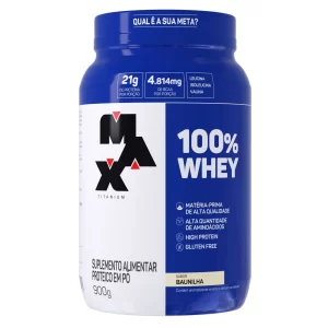 100% Whey Pote 900G - baunilha - max titanium