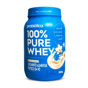100% Pure Whey 900g - sabor artificial de baunilha - probiótica